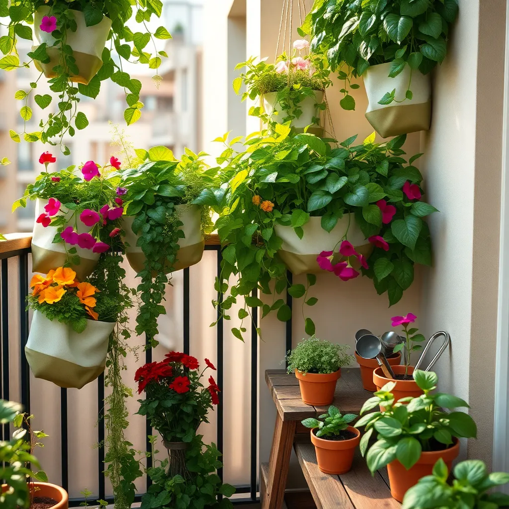 Incorporate Hanging Pocket Gardens