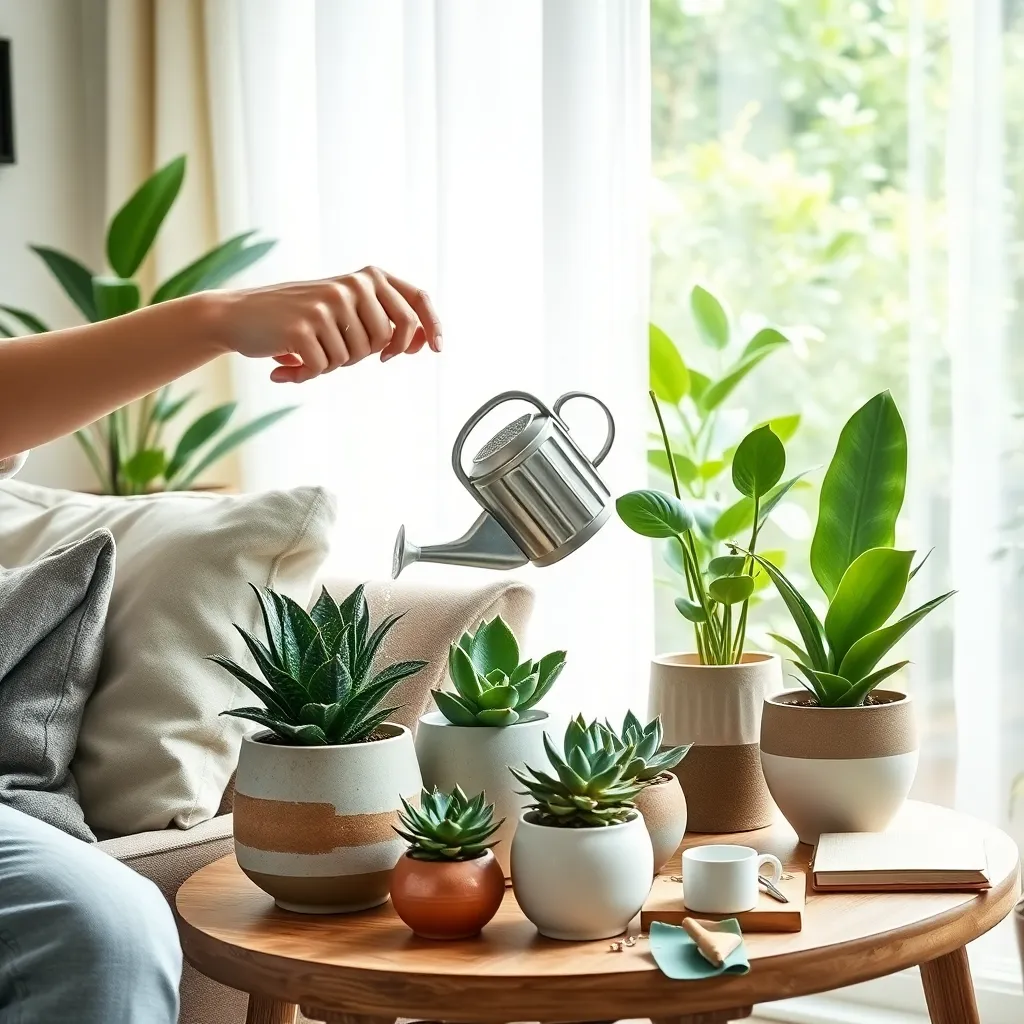 Watering Low-Light Indoor Plants