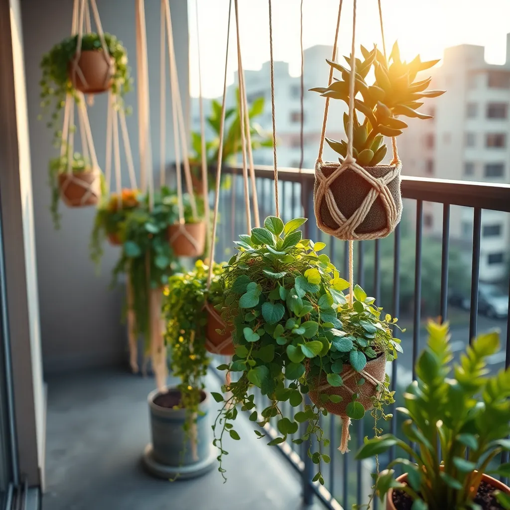Hanging Planters (Vertical Space Utilization for Trailing Plants)