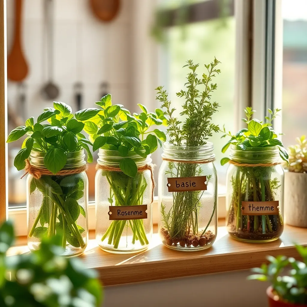 Repurpose Jars as Herb Planters