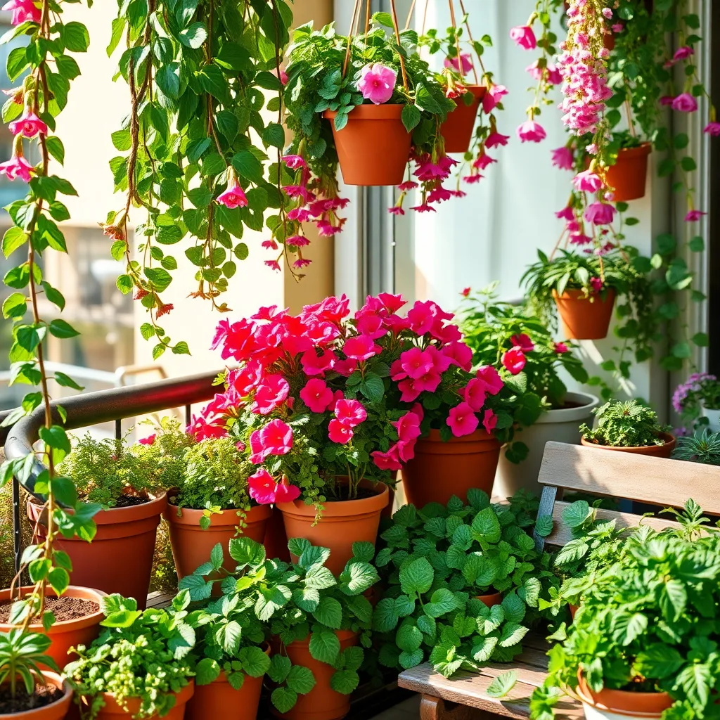 Utilize Containers and Hanging Pots