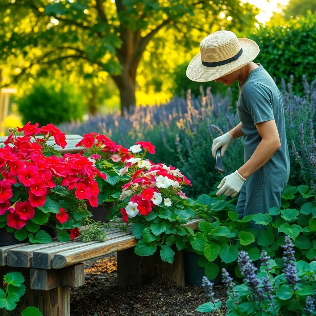 Geraniums (Pelargonium × hortorum)