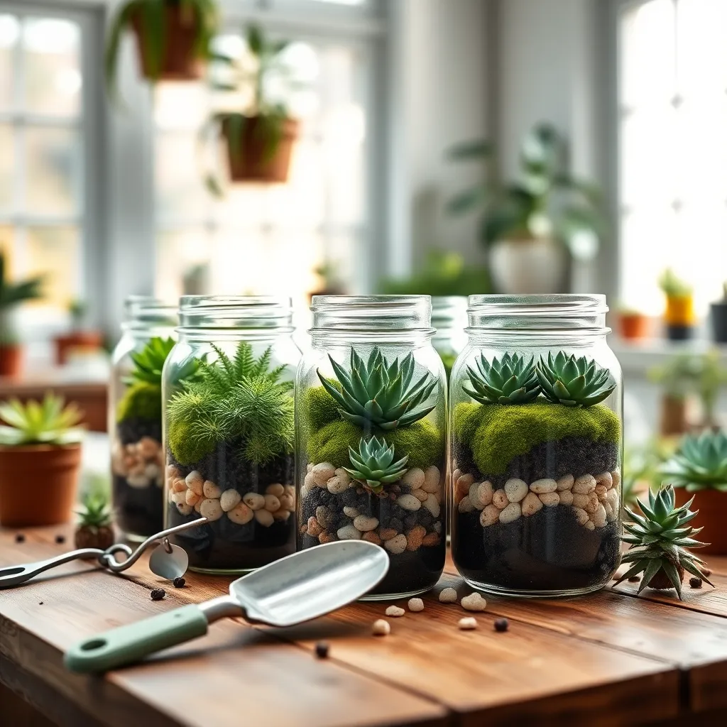 Utilize Mason Jars for Terrariums