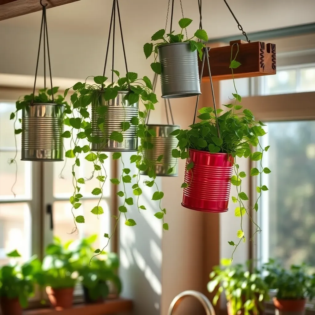 Transform Cans into Hanging Pots
